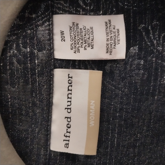 Silver Paisley Button-Up Jacket NWT 20W ALFRED DUNNER - Picture 4 of 7